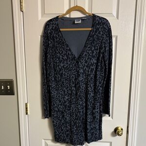 Leopard Print Button-Down Cardigan w/pockets